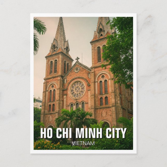 Cartão Postal Catedral de Notre Dame de Cidade de Ho Chi Minh (Frente)
