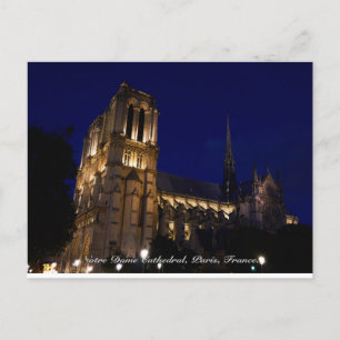 Cartão Postal Catedral de Notre Dame de noite, Paris, França