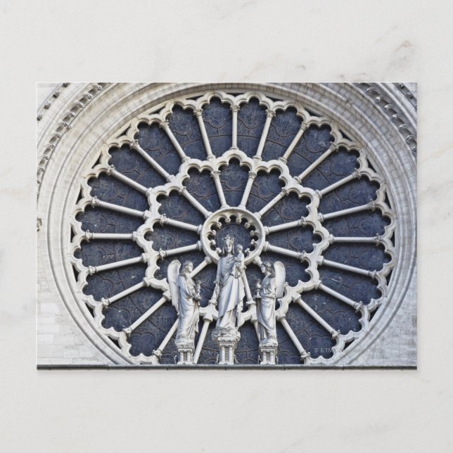 Cartão Postal Catedral de Notre Dame, detalhe (Frente)