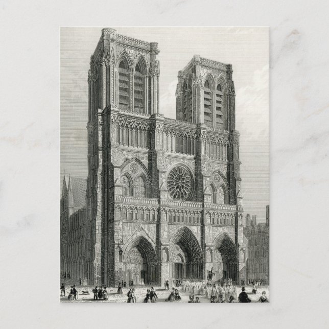 Cartão Postal Catedral de Notre Dame, Paris (Frente)