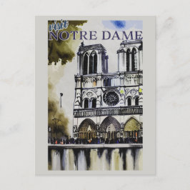 Cartão Postal Catedral de Notre Dame Paris França Vintage