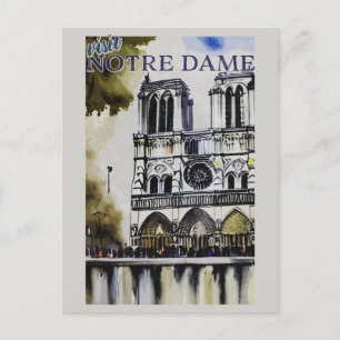 Cartão Postal Catedral de Notre Dame Paris França Vintage