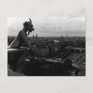 Cartão Postal Catedral de Notre Dame Paris França Vintage demôni