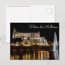 Cartão Postal Catedral de Palma de Maiorca à noite - Espanha