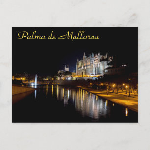 Cartão Postal Catedral de Palma de Mallorca à noite - Espanha