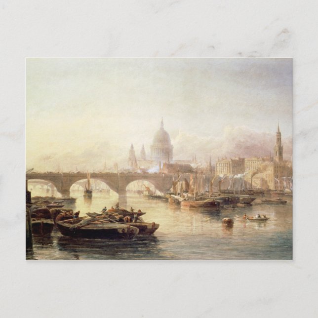 Cartão Postal Catedral de Paul e Ponte de Londres (Frente)