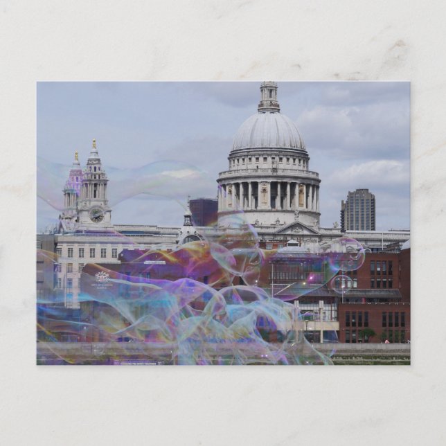 Cartão Postal Catedral de Paul, rua, Londres, Inglaterra (Frente)