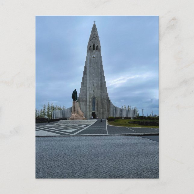 Cartão Postal Catedral de Reykjavik, Islândia, Hallgrimskirkja (Frente)