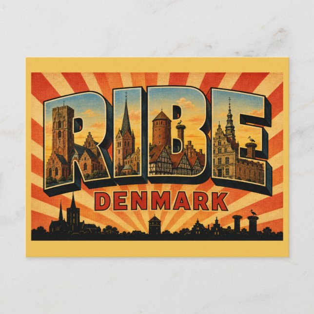 Cartão Postal Catedral de Ribe Dinamarca (Frente)