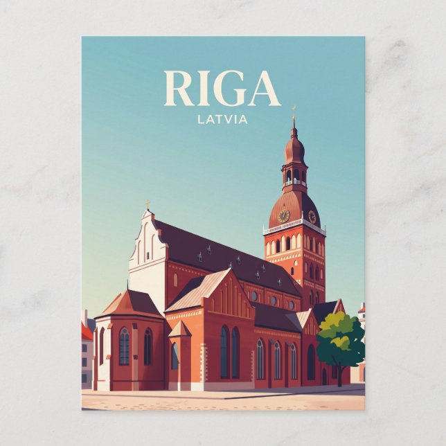 Cartão Postal Catedral de Riga Letônia (Frente)