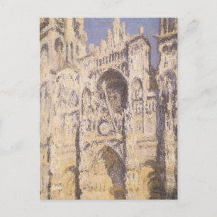 Cartão Postal Catedral de Rouen, Harmony Blue Dourado por Claude