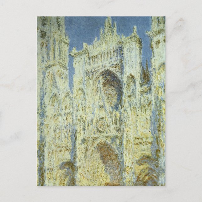 Cartão Postal Catedral de Rouen West Facade Sunlight, Claude Mon (Frente)
