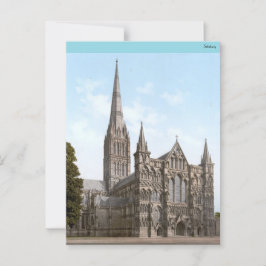 Cartão Postal Catedral de Salisbury, na Inglaterra (c. 1900)