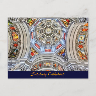 Cartão Postal Catedral de Salzburgo Dome Frescoes Antigo Testame