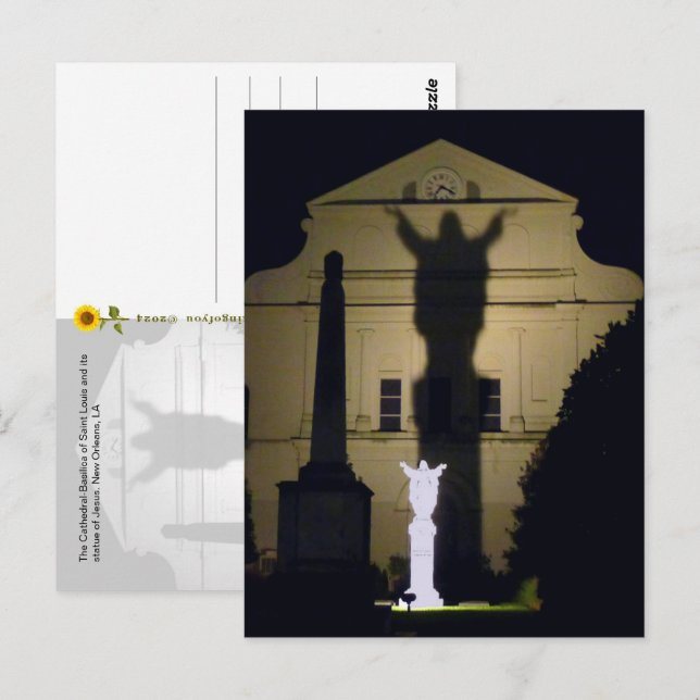 Cartão Postal Catedral de santo Louis, Nova Orleans, LA - (Frente/Verso)