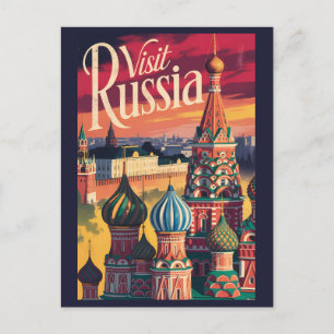 Cartão Postal Catedral de São Basílio Rússia Ilustração Viagem