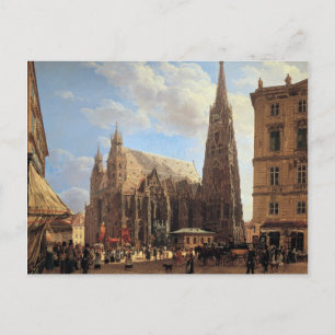 Cartão Postal Catedral de São Estêvão em Viena por Rudolf von Al