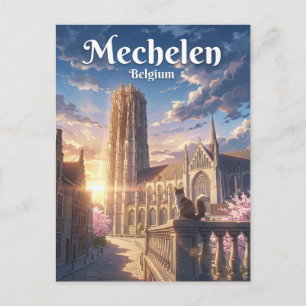 Cartão Postal Catedral de São Rumboldo Bélgica