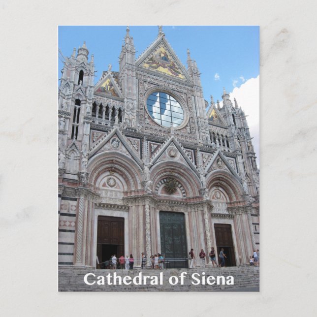 Cartão Postal Catedral de Siena Duomo, entrada frontal (Frente)