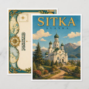 Cartão Postal Catedral de Sitka Alasca GeoSaga