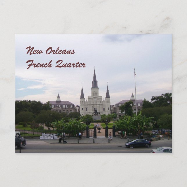 Cartão Postal Catedral de St. Louis, Nova Orleans, Louisiana (Frente)
