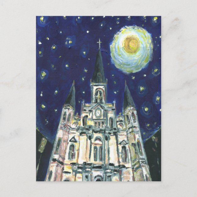 Cartão Postal Catedral de Starry Night (Frente)