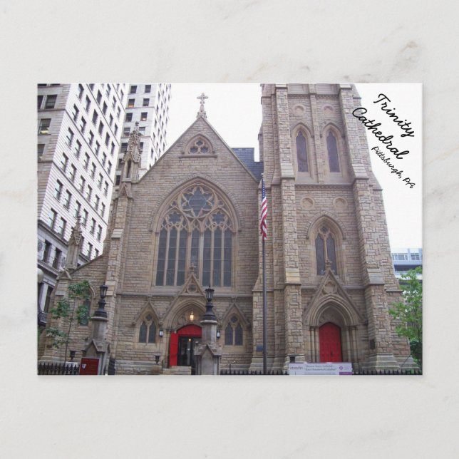 Cartão Postal Catedral de Trindade em Centro Pittsburgh, PA (Frente)