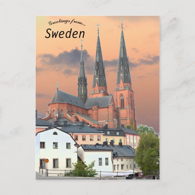 Cartão Postal Catedral de Uppsala, Suecia de Uppsala (Frente)