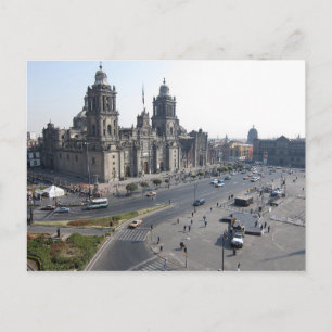 Cartão Postal Catedral de Zocalo, cartão-postal, Cidade do Méxic