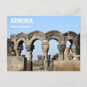 Cartão Postal Catedral de Zvartnots na Armênia perto de Yerevan