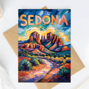 Cartão Postal Catedral do Deserto de Sedona Viagem Van Gogh