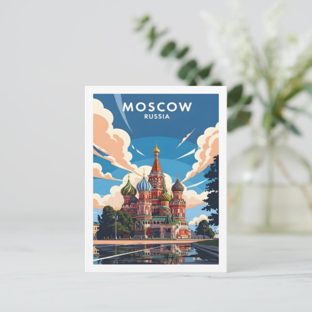Cartão Postal Catedral do Santo Basil de Moscou (Em pé/Frente)