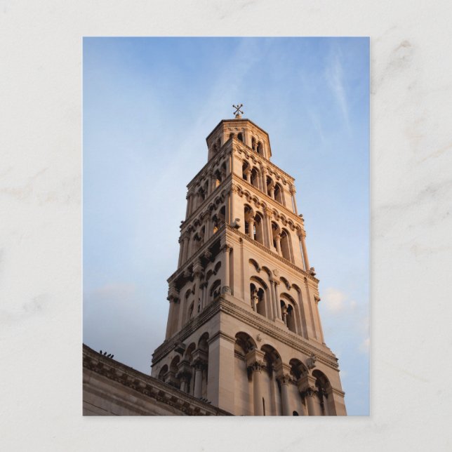Cartão Postal Catedral do Santo Domnius Bell Tower em Split (Frente)