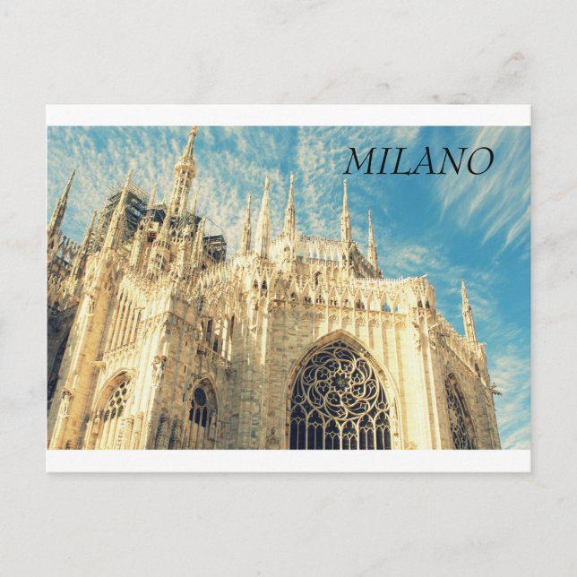 Cartão Postal Catedral Duomo em Milano, Itália (Frente)