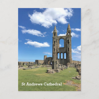 Cartão Postal Catedral em Ruínas Torres de St Andrews Escócia ao