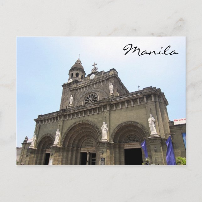 Cartão Postal catedral manila (Frente)