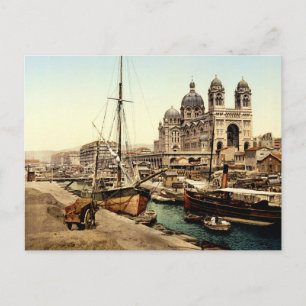 Cartão Postal Catedral & Quay de la Joliette, Marselha, França