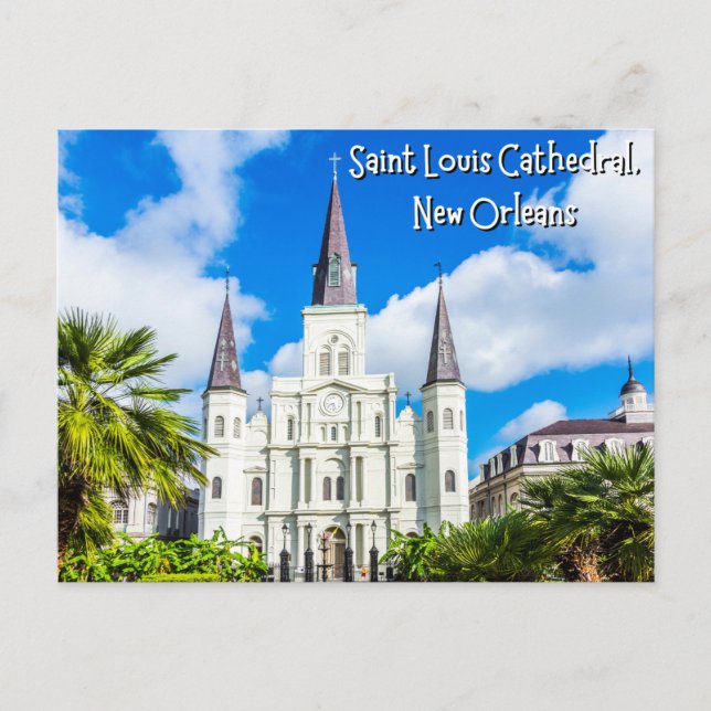 Cartão Postal Catedral santo Louis em Nova Orleans Louisiana (Frente)