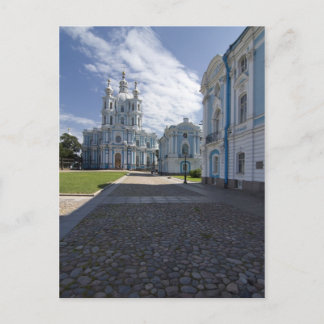 Cartão Postal Catedral Smolny em Ruas. Petersburgo, Rússia