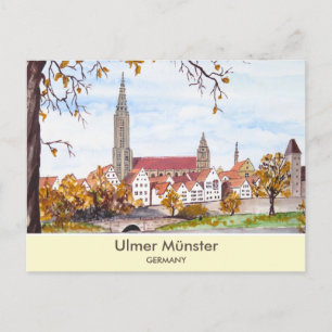 Cartão Postal Catedral Ulm na Praça da Pintura na Alemanha