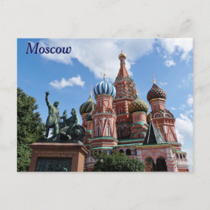 Cartão Postal Catedral Vermelha de santo Basil - Rússia