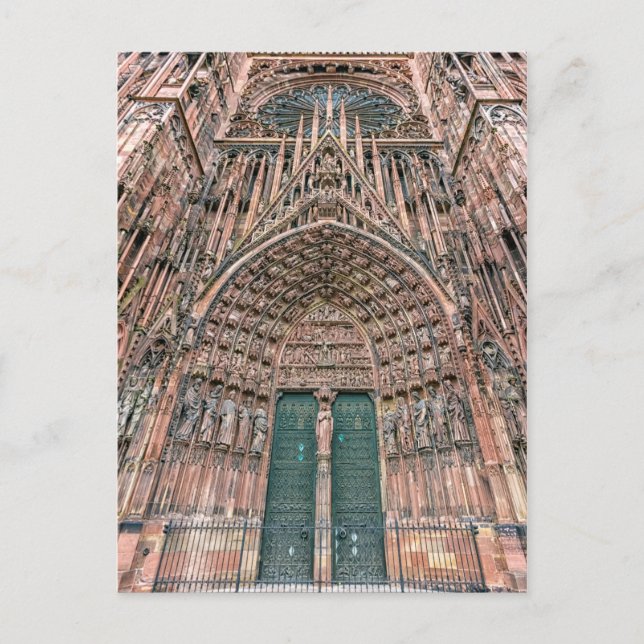 Cartão Postal Cathedrale Notre-Dame, Estrasburgo, França (Frente)