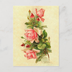 Cartão Postal Catherine Klein Rosa Victorian Flower Buquê