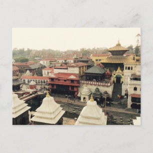 Cartão Postal Catmandu, Telhados, Templo Nepal