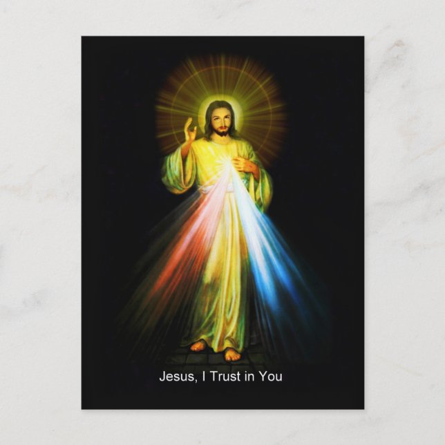 Cartão postal católico Compaixão Jesus Divino (Frente)