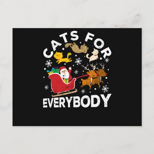 Cartão Postal Cats for all Merry Christmas Cat Christmas (Frente)
