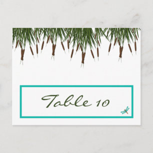 Cartão Postal Cattail/Dragonfly de Placa de Local Gravável em Co