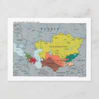 Cáucaso e mapa central de Ásia