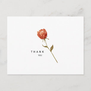 Cartão Postal Caule Floral Simples Obrigado por Funeral