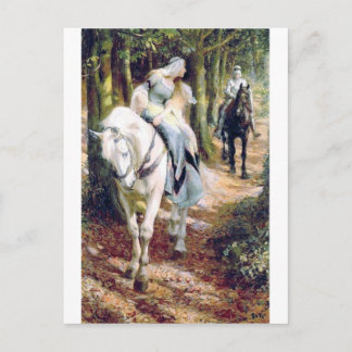 Cartão Postal Cavaleiro branco, cavaleiro medieval romântico